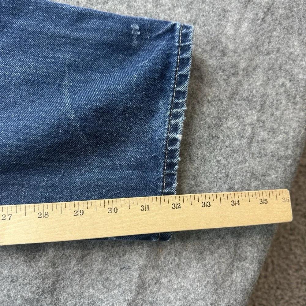 Banana Republic Selvedge Jeans Mens 38x32 Skinny Indigo Blue Denim Distressed
